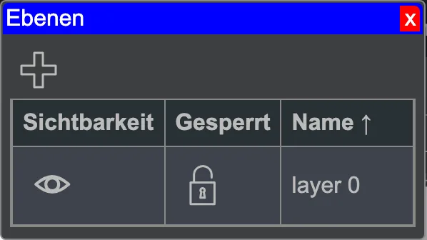 Das Ebenen-Werkzeugfenster.