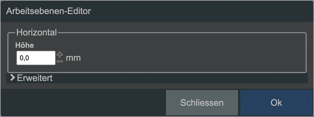 Der Arbeitsebenen-Editor.