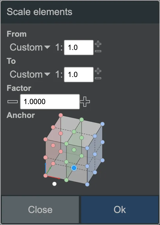 The Scale dialog.