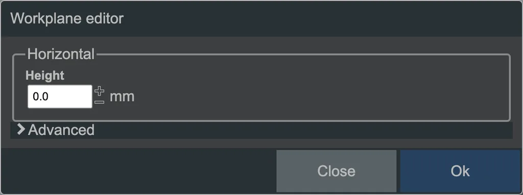 The workplane editor.