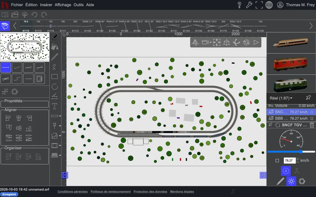 Un plan de voies en vue 2D.