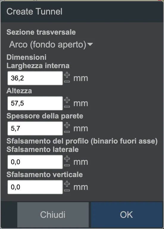 La finestra di dialogo per creare una galleria.