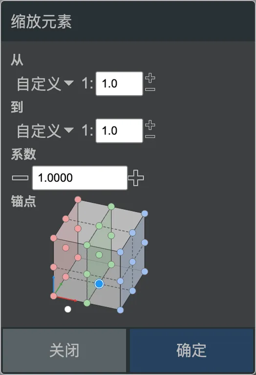缩放对话框。
